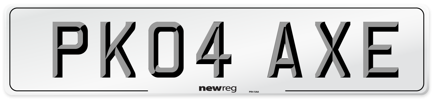 PK04 AXE Number Plate from New Reg